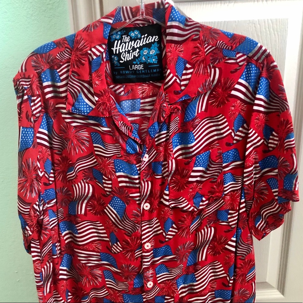Rowdy Gentleman American Flag SS Button Down